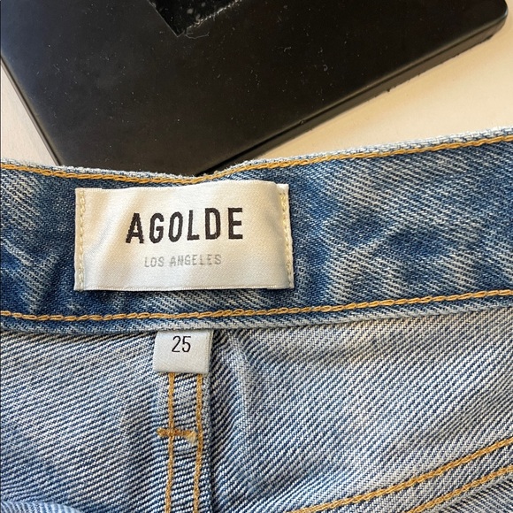 AGOLDE Dee Super High Rise Denim Shorts Ricochet Medium Wash Size 25 NWT - Picture 6 of 15